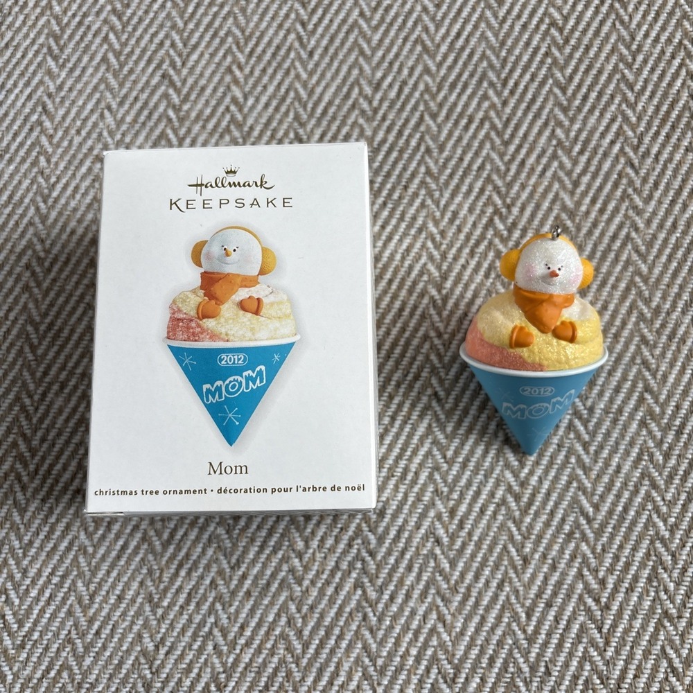 HALLMARK Keepsake "MOM" Snow Cone Ornament 2012